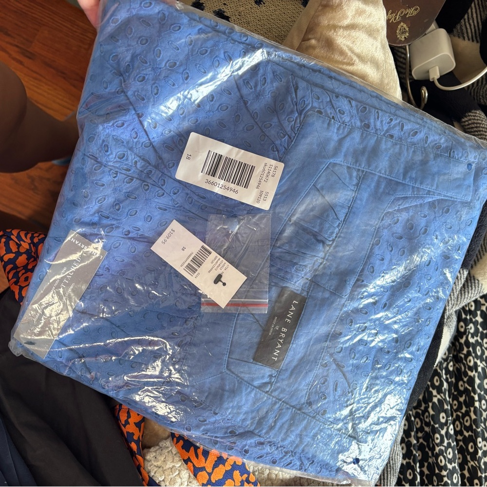 NIB Lane Bryant Blue Eyelet Dress